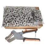Heavy-Duty 3/8" (10mm) Grommet Tool Kit, Hand Press Eyelet Pliers with Hole Punch & Metal Grommets, Portable Fastener Setting Tool for Tarps, Canvas, Fabric, Leather, Clothes & Awnings - Image 7