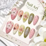 3-Minute Instant Manicure Press on Nails, 3D Botanical False Nails with Jelly Glue Kit, Easy to Apply & Remove - Image 2