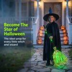 LED Glowing Motion-Activated Musical Raffia Witch Broom Decor, Indoor-Outdoor Halloween Party Ornament, Festive Holiday Home Supplies Gift - Image 2