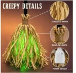 LED Glowing Motion-Activated Musical Raffia Witch Broom Decor, Indoor-Outdoor Halloween Party Ornament, Festive Holiday Home Supplies Gift - Image 6