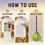 LED Glowing Motion-Activated Musical Raffia Witch Broom Decor, Indoor-Outdoor Halloween Party Ornament, Festive Holiday Home Supplies Gift - Image 7