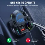 Bluetooth 5.3 FM Transmitter for Car, Wireless Audio Receiver with Colorful Ambient Light - Image 2