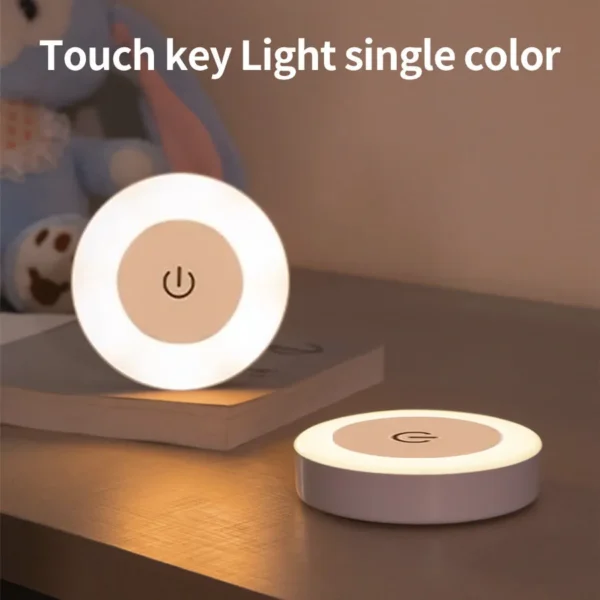 Stick-On Magnetic LED Night Light, USB Rechargeable Touch Lamp for Hallways & Stairs, No Glare Nighttime Lighting