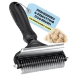 2-in-1 Pet Hair Remover Tool, Professional Grooming Undercoat Rake for Dogs & Cats, Easy Tangle Removal