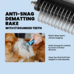 2-in-1 Pet Hair Remover Tool, Professional Grooming Undercoat Rake for Dogs & Cats, Easy Tangle Removal - Image 4